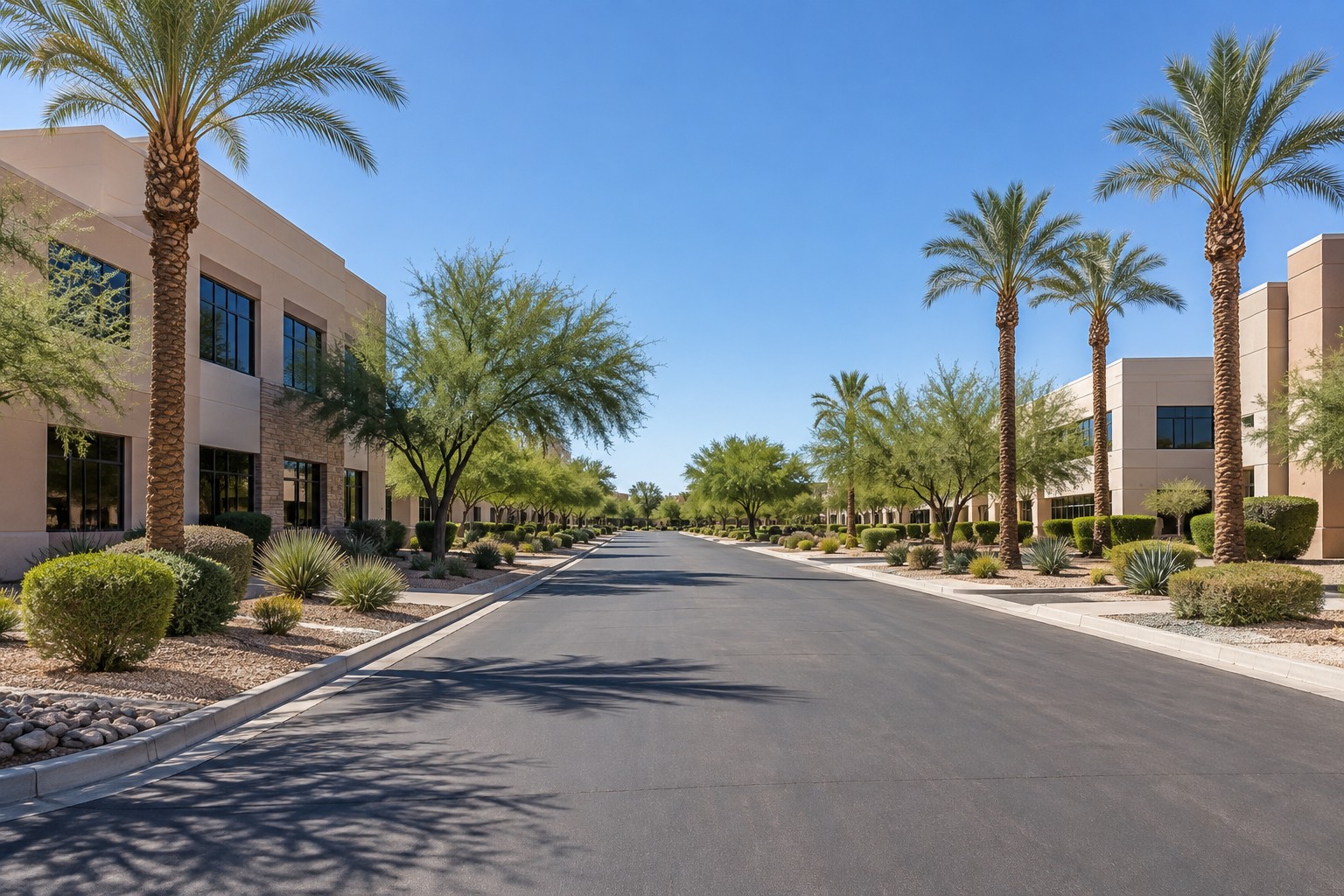 A Chandler, AZ office street, illustrative
